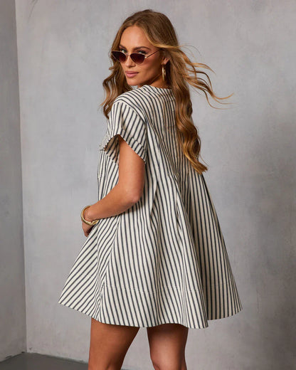 Clean Grace Pinstripe Mini Dress