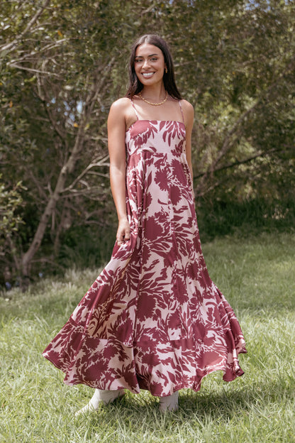 Elanor Maxi Dress Pale Burgundy