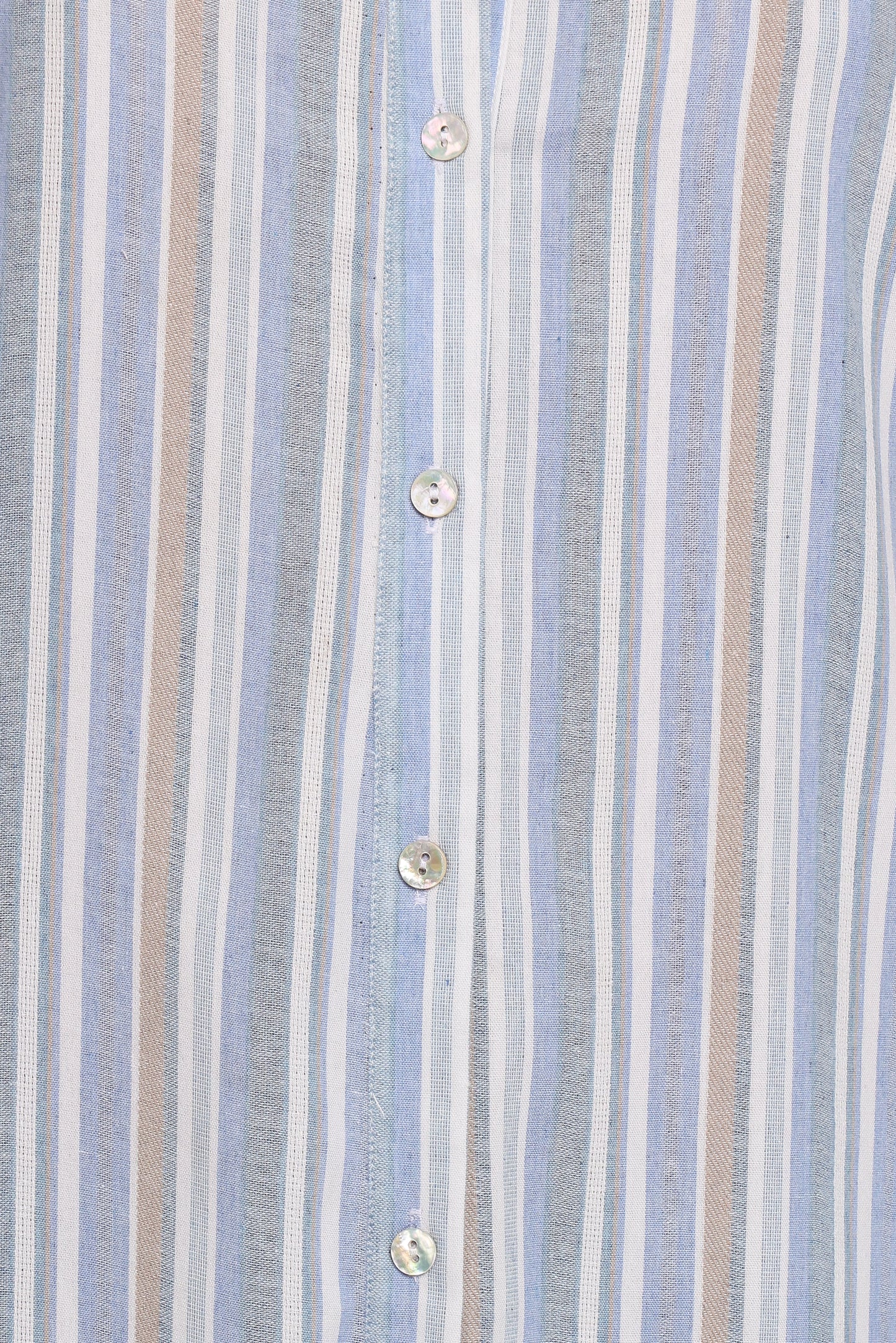 Caprice Long Sleeve Button Down Maxi Dress Blue Stripe