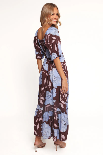 Annabella Maxi Dress Blue Poppies