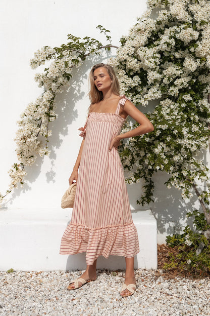 Irina Maxi Dress Pink Stripe