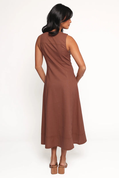 Kingsley Midi Dress Chocolate