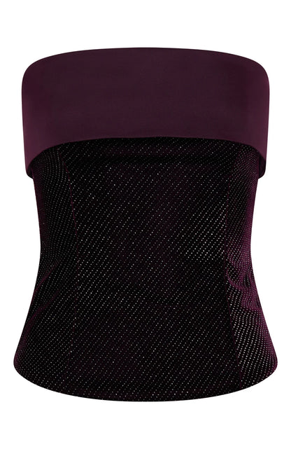 Loud Luxury Strapless Bustier Wine