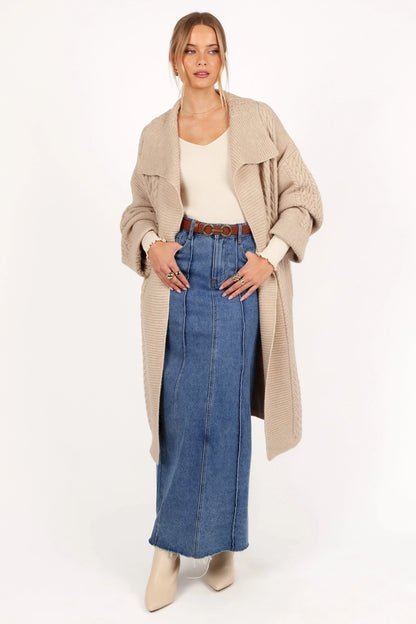 Soma Oversized Open Front Cardigan Beige