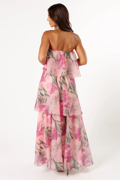 Bloom Strapless Maxi Dress Pink Floral