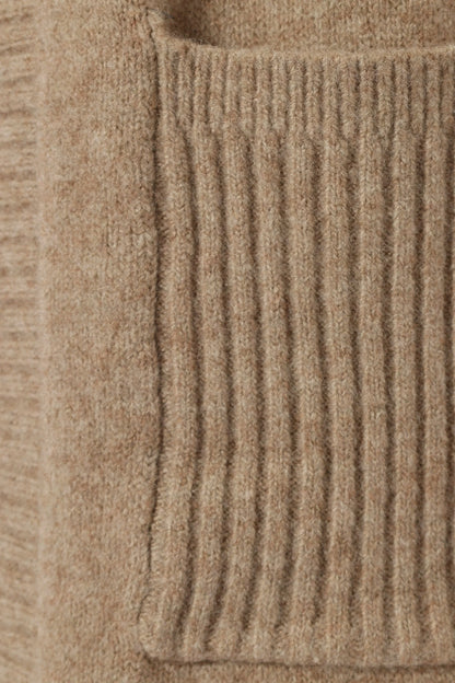 Nicolette Open Front Long Cardigan Latte