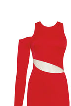 Jaw dropping asymmetric red midi dress Xo Xo