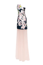 2 in 1 floral mini dress with a detachable light peach underskirt