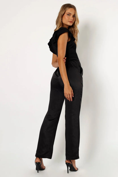 Novalee Satin Pant Black