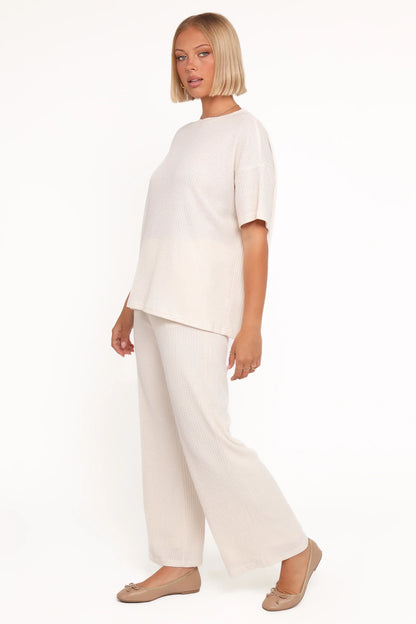 Granger Knit Pant Set Cream
