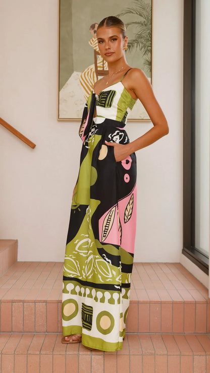 Teresa Jumpsuit Green Pink