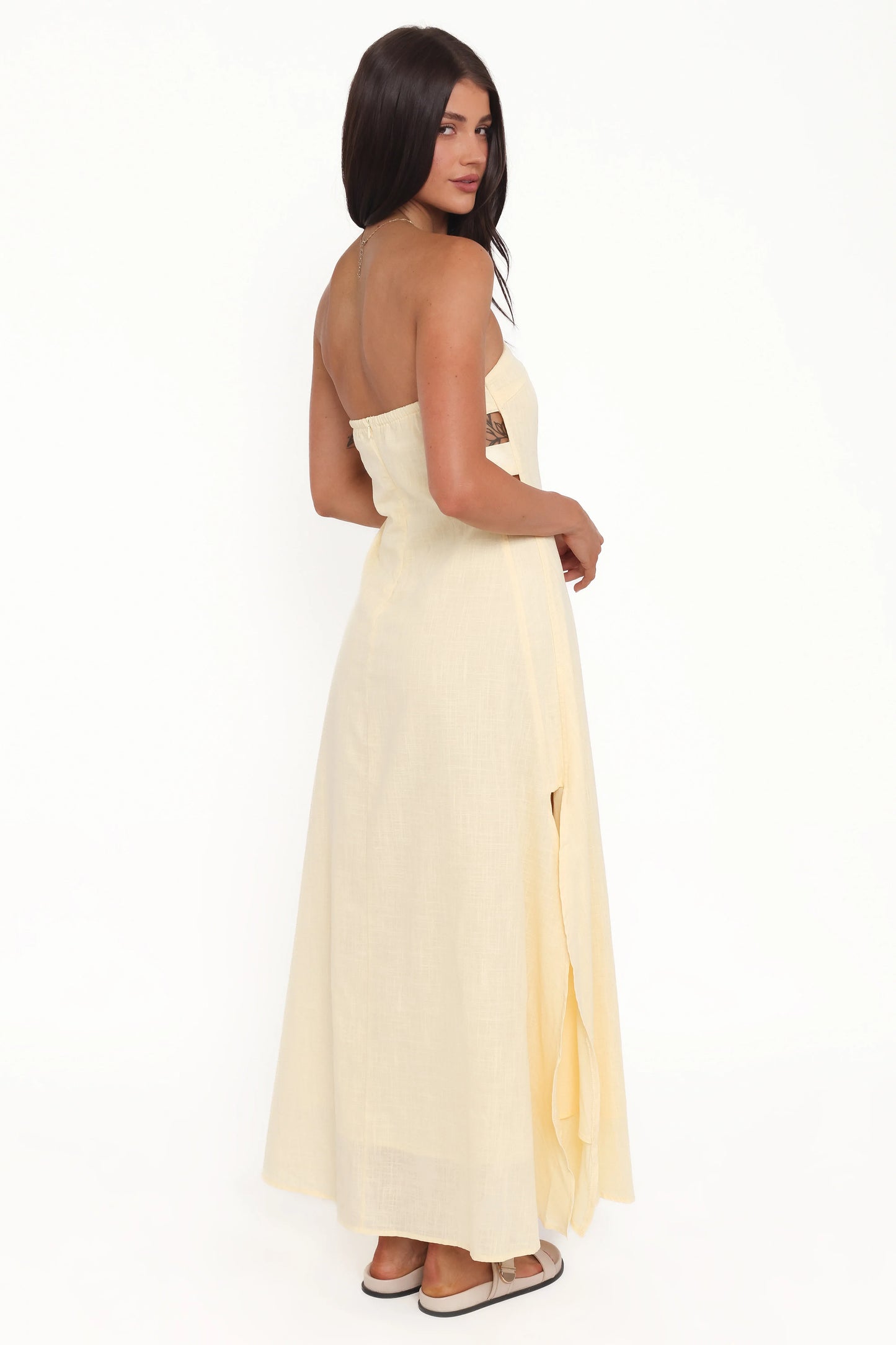 Cyrus Strapless Maxi Dress Butter Yellow
