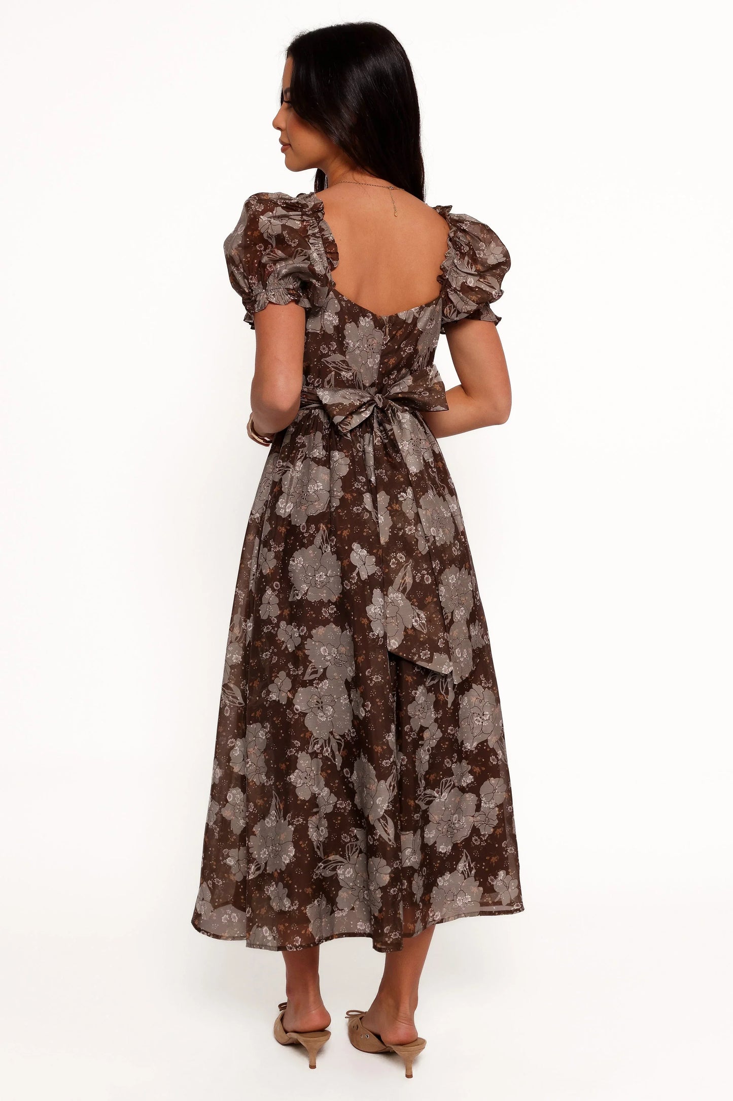 Farryn Maxi Dress Brown Grey