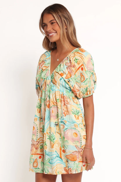 Cadhla Mini Dress Golden Palm