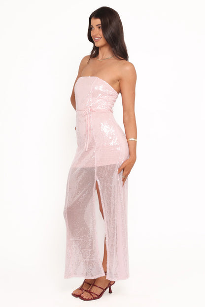 Liliane Maxi Dress Pink Sequin