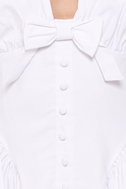 Lyssa Bow Front Mini Dress White