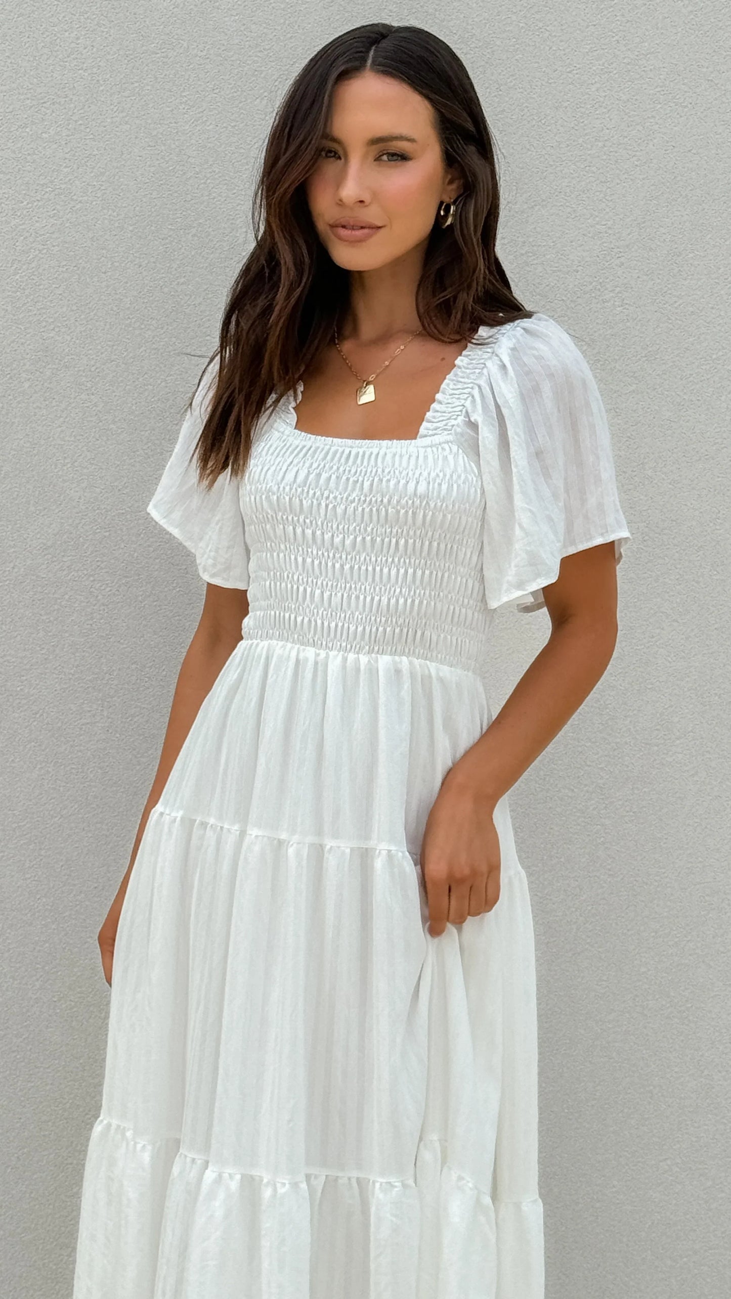 Lainey Midi Dress White