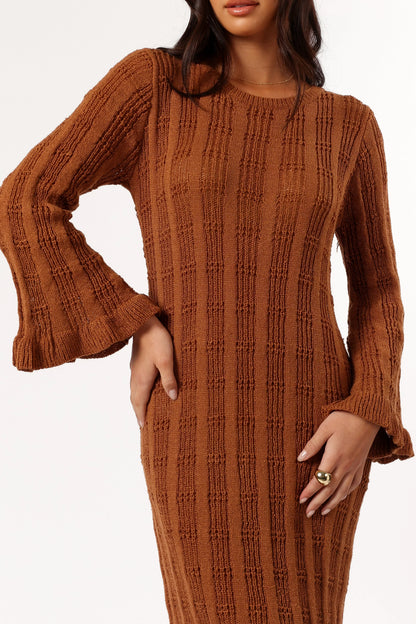 Colter Long Sleeve Maxi Dress Bronze