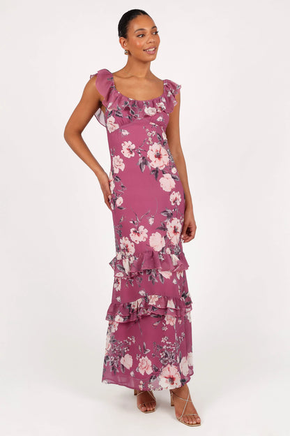 Irelynn Maxi Dress Dark Rose Floral