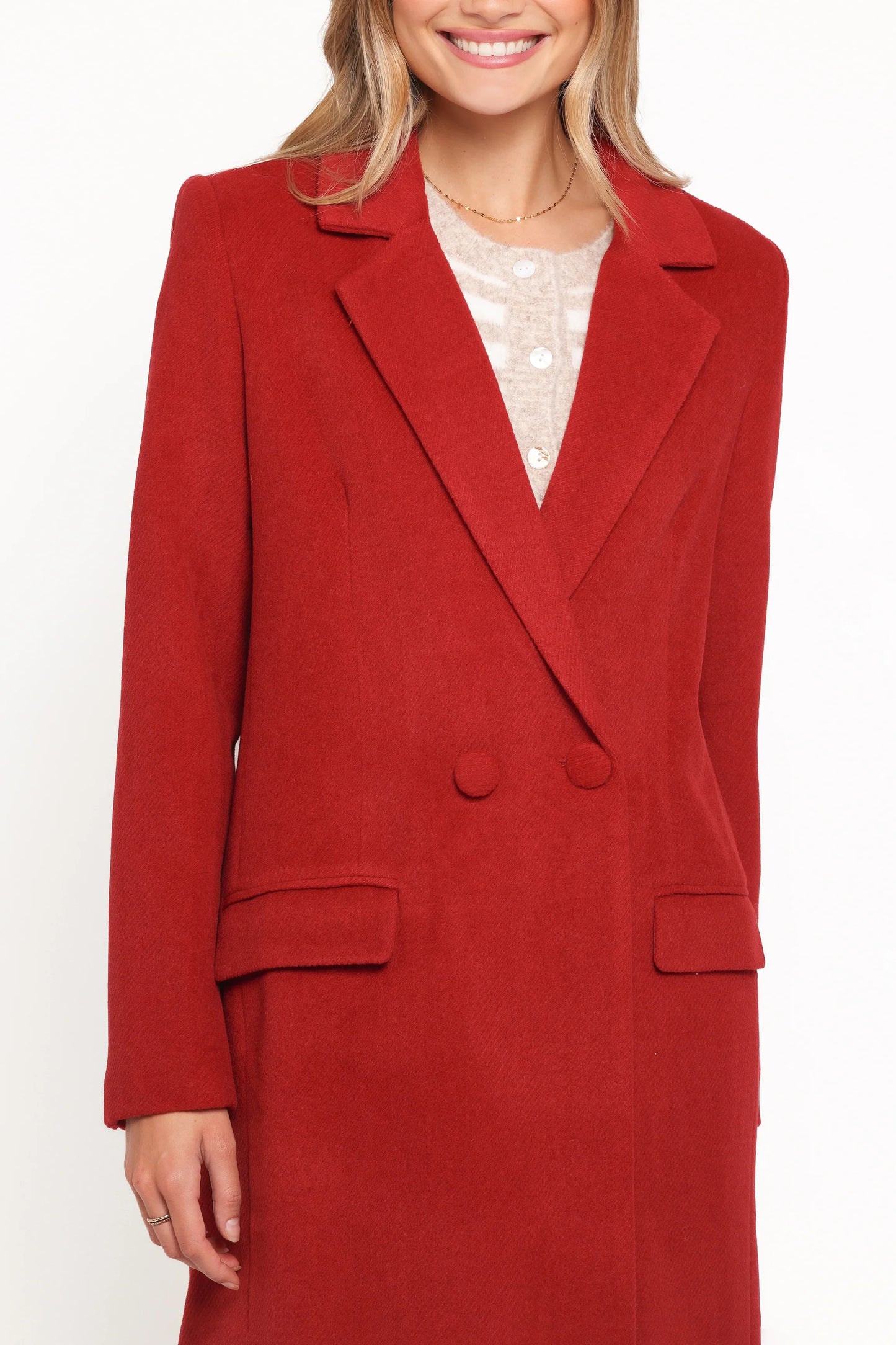 Jett Long Blazer Coat Red
