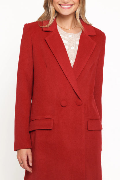 Jett Long Blazer Coat Red