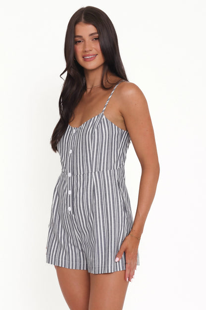 Reesa Romper Smoke Stripe