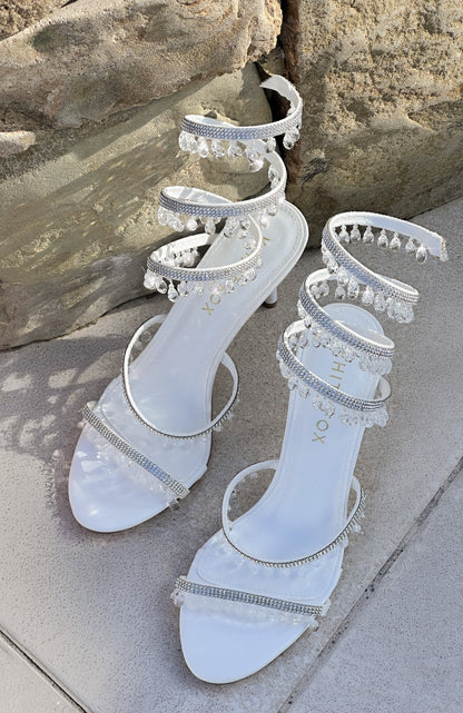 Soliel Wrap Heels White Clear