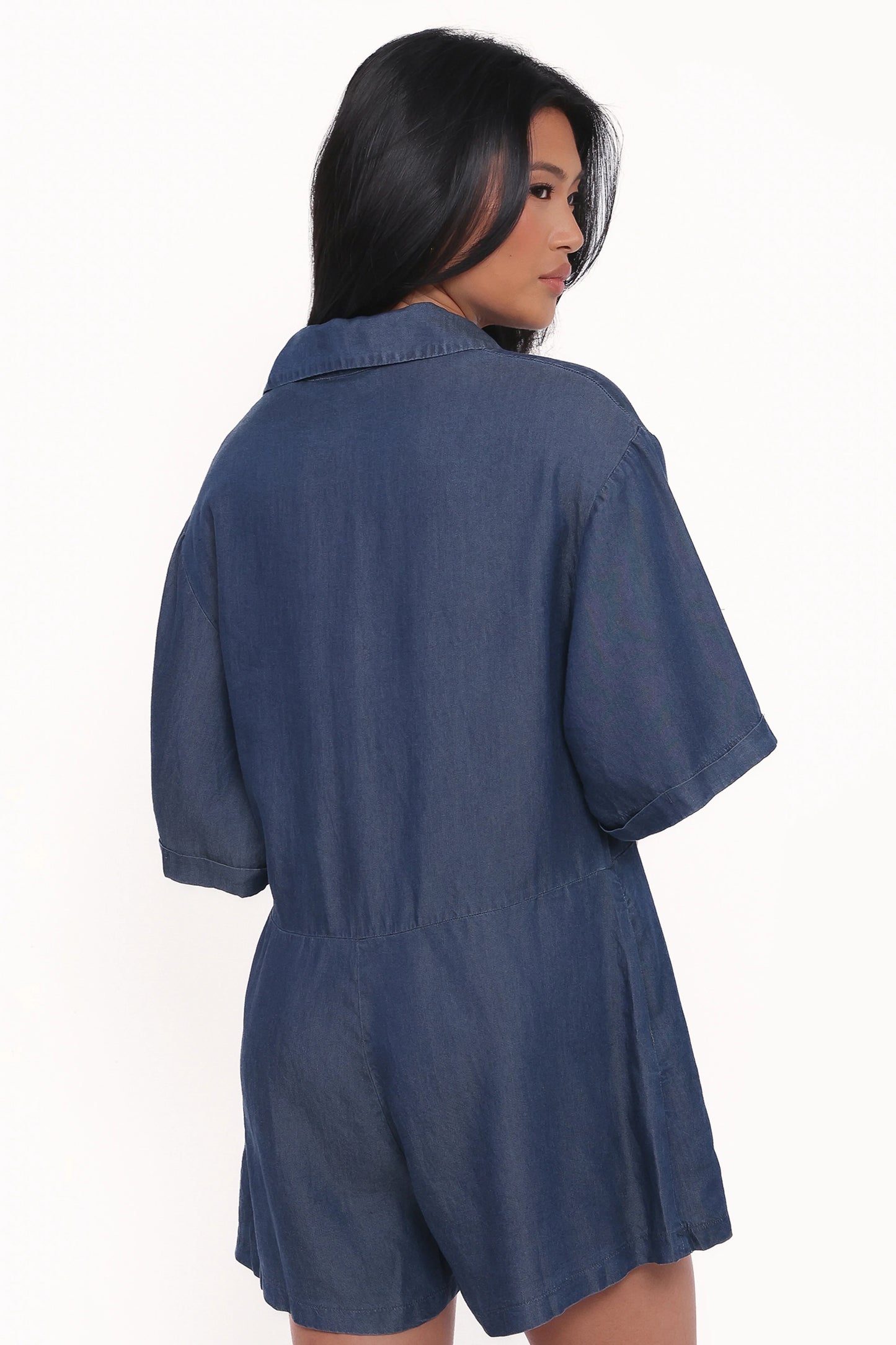 Kiya Denim Romper Dark Denim