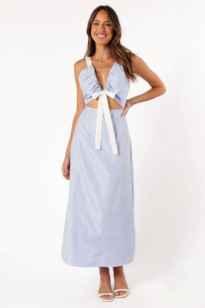 Bailee Maxi Dress Blue Stripe