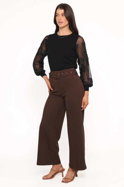 Benton Belted Pant Brown