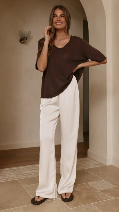 Spring Scoop Neck Tee Chocolate