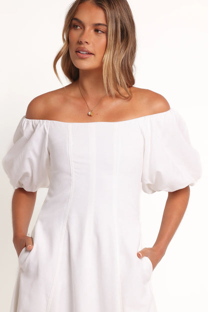 Jensen Off Shoulder Midi Dress Ivory