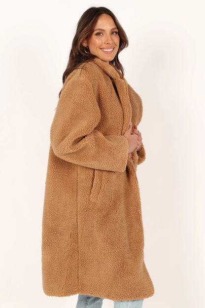 Beatrice Faux Fur Coat Camel