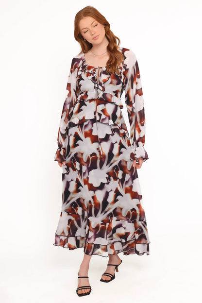 Kasey Maxi Dress Blurred Floral