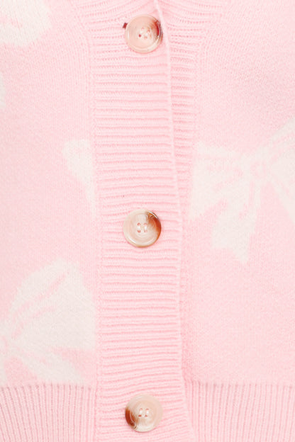 Wrenn Bow Knit Cardigan Soft Pink
