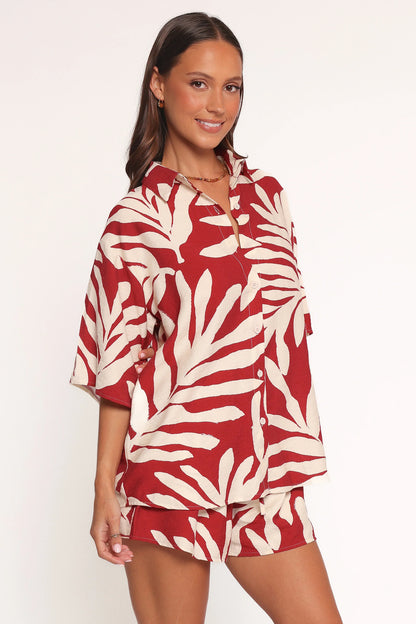 Lilo Short Set Red Palm Print