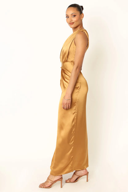 Nadia One Shoulder Maxi Dress Bronze