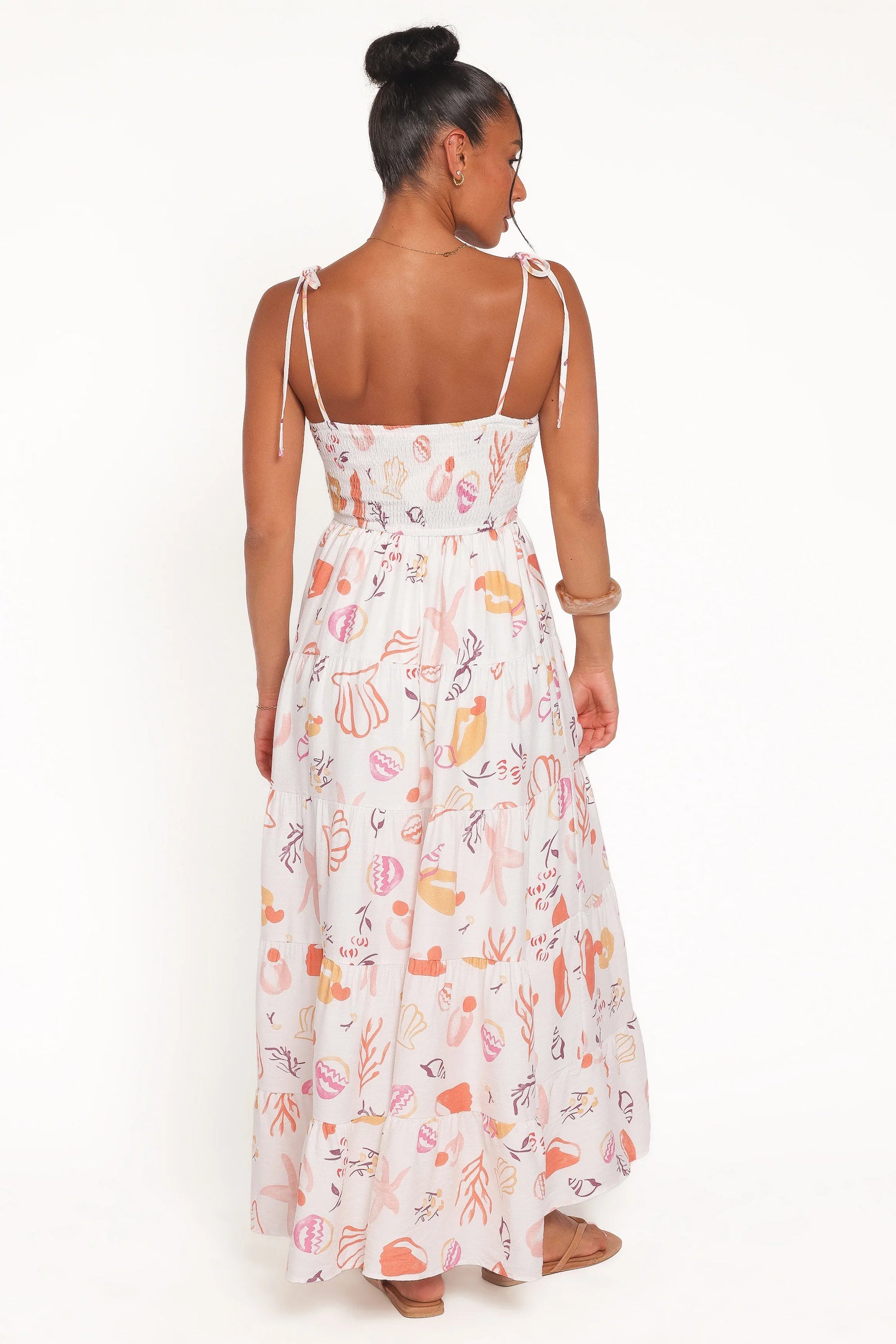 Bairbre Maxi Dress Pink Beach Print