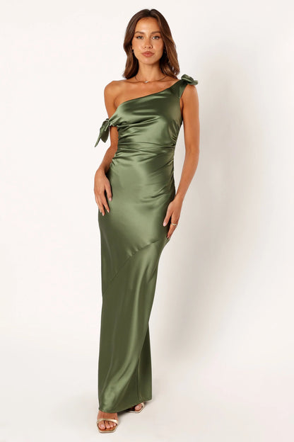 Selma Off Shoulder Maxi Dress Olive