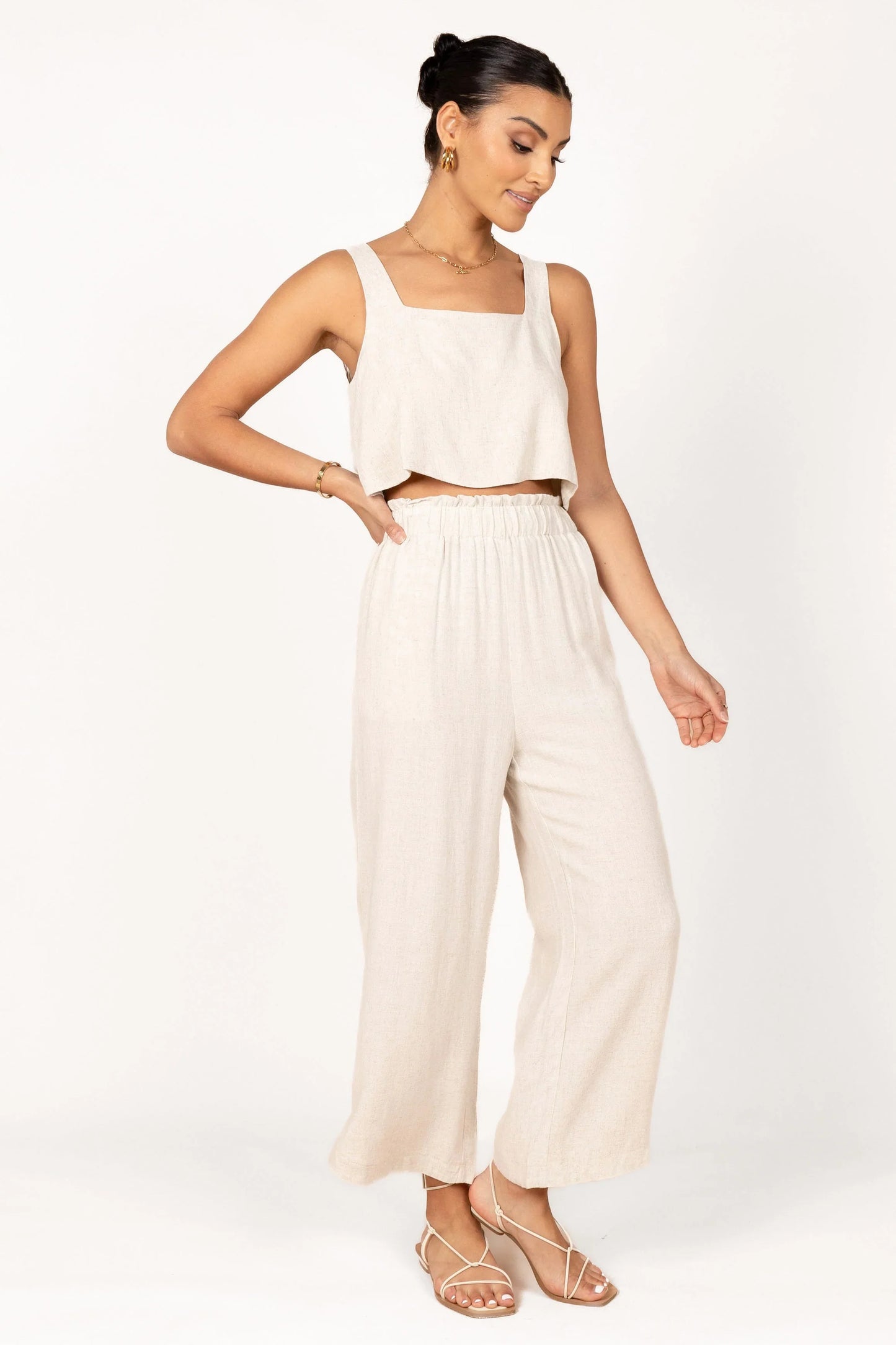 Eleanor Cropped Top Beige