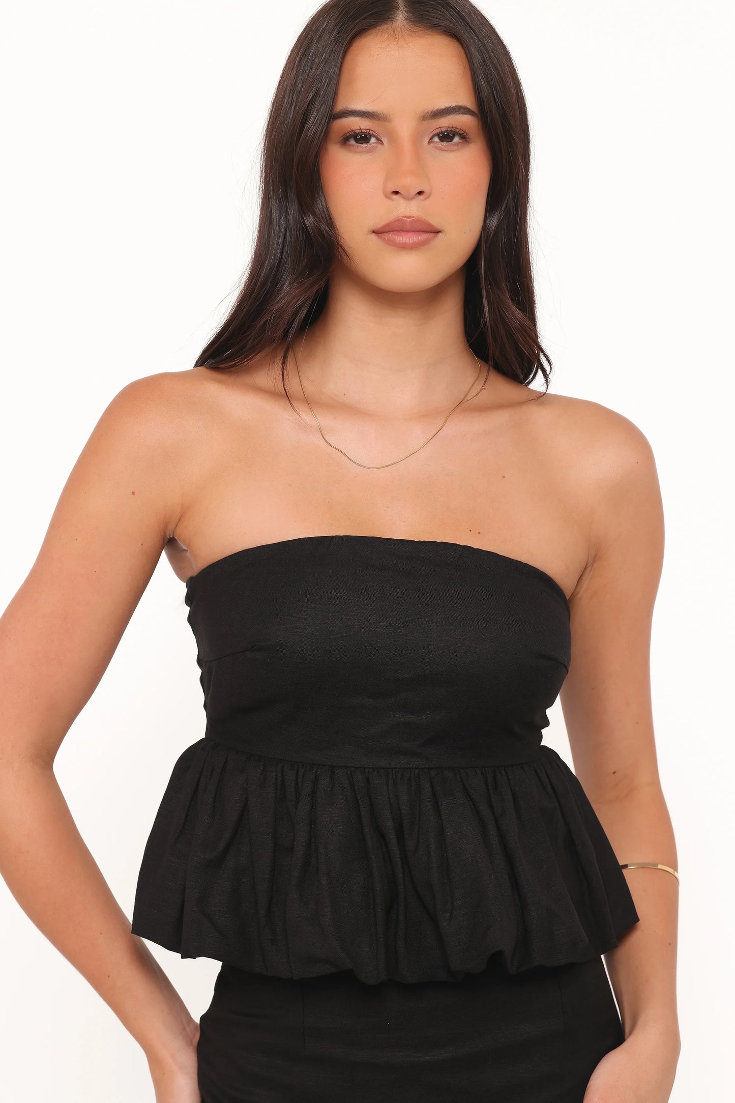 Ursa Peplum Top Black