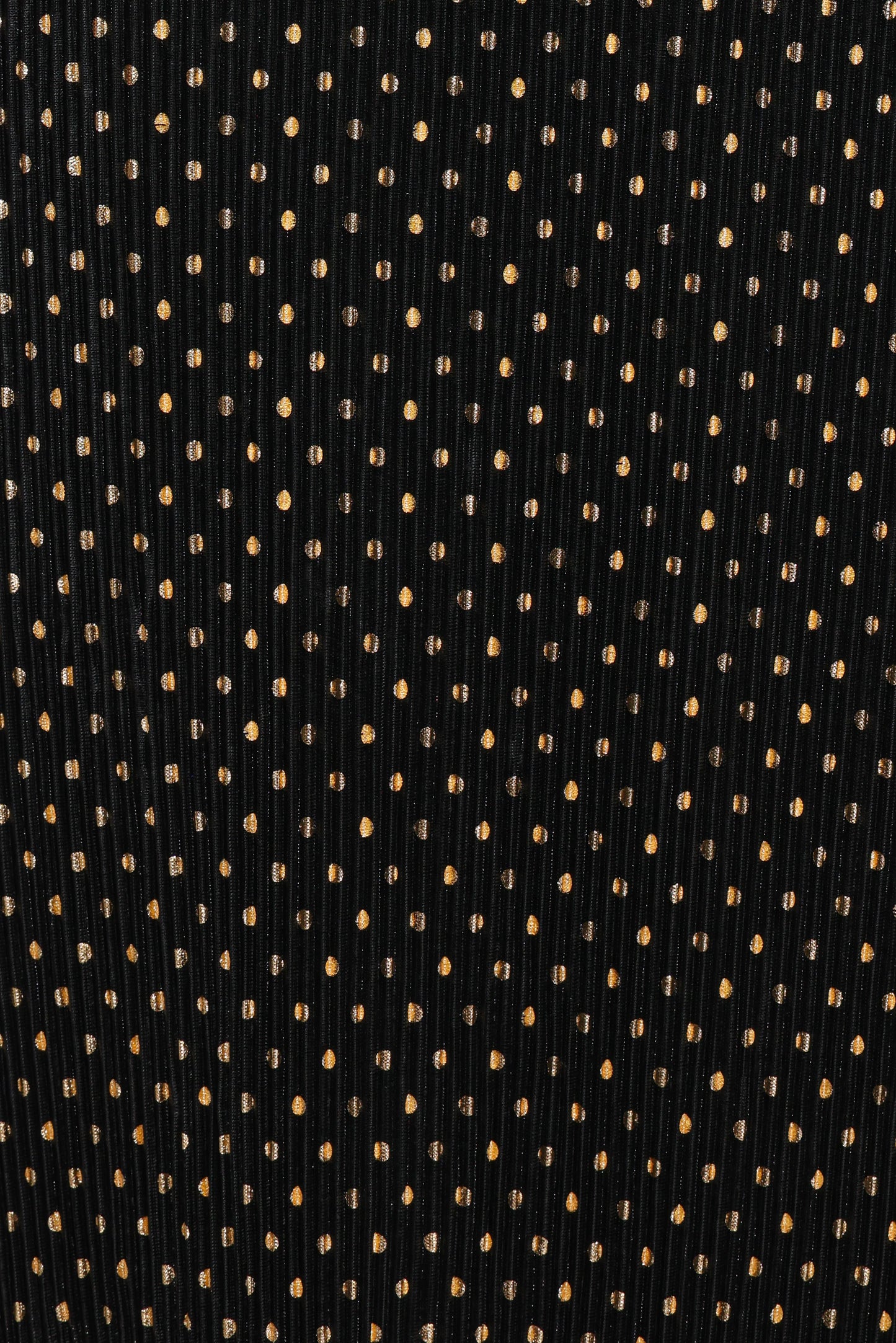 Melody Plisse Halter Maxi Dress Black Gold Polka Dot
