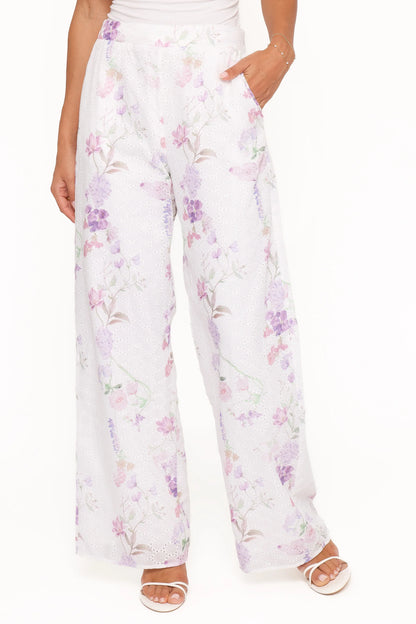 Adams Fitted Pant Purple Floral