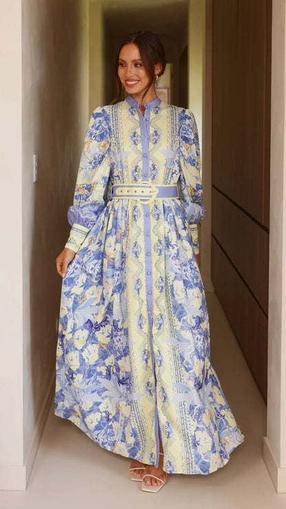Kalliope Maxi Dress Blue Yellow