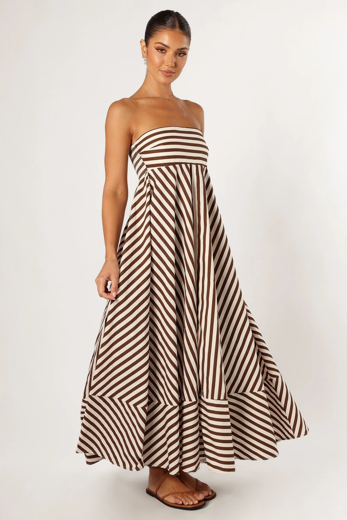 Bowie Strapless Maxi Dress Chocolate