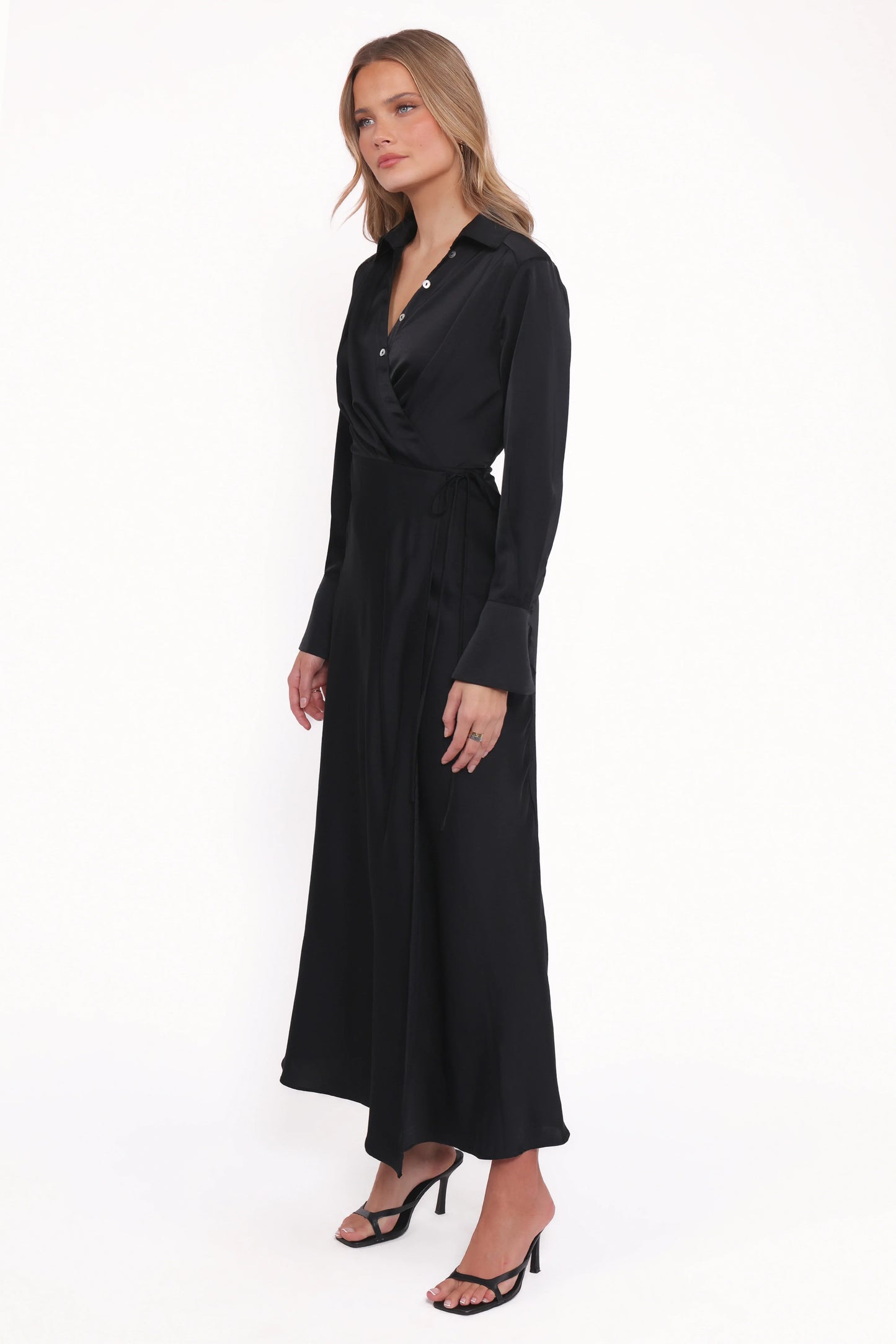 Verna Long Sleeve Maxi Dress Black