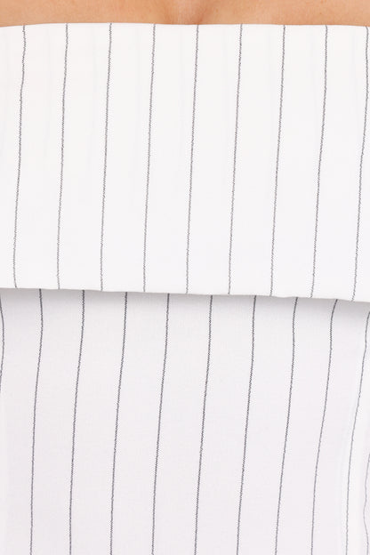 Blakely Wide Leg Pant White Pinstripe