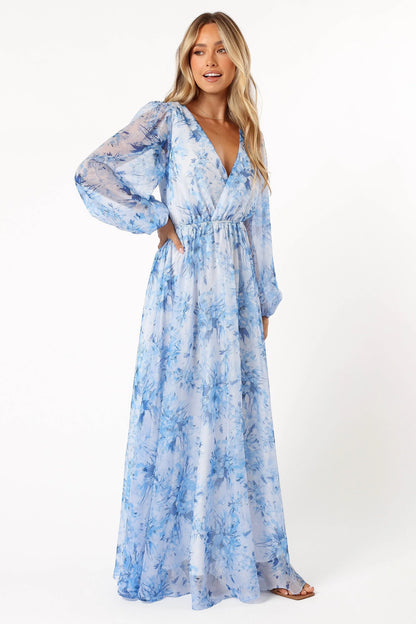 Anisa Maxi Dress Blue Floral