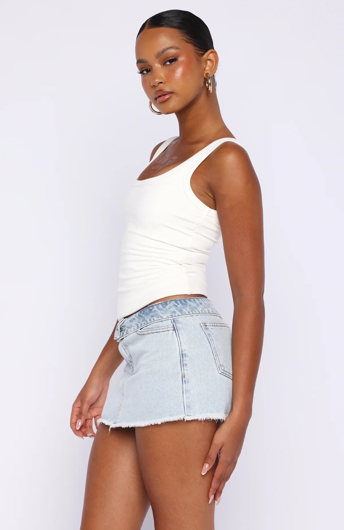 Shining In The Desert Denim Skirt Glacier Blue