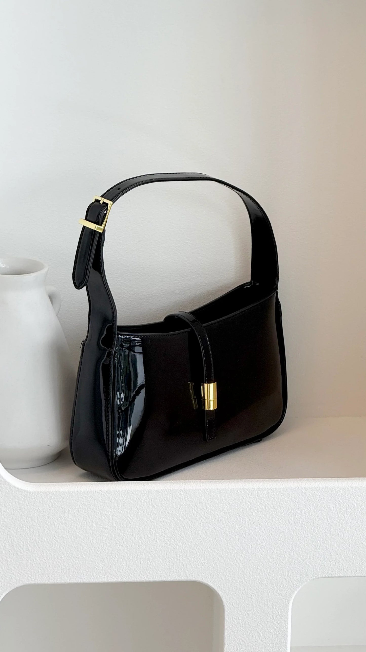 Clara Shoulder Bag Black Patent